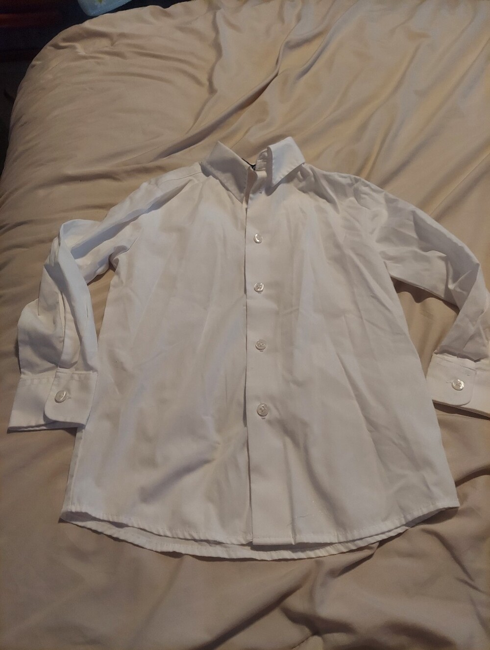 George Boys White Button Down Dress Shirt Size 6 Long Sleeve